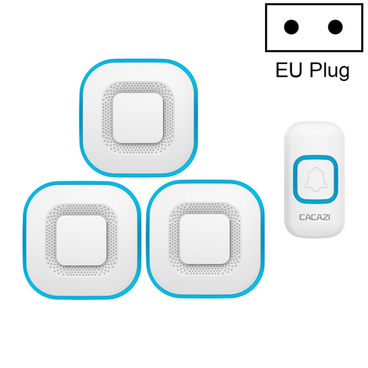 CACAZI V028F 1 For 3 Wireless Music Doorbell without Battery, US Plug, EU Plug, UK Plug