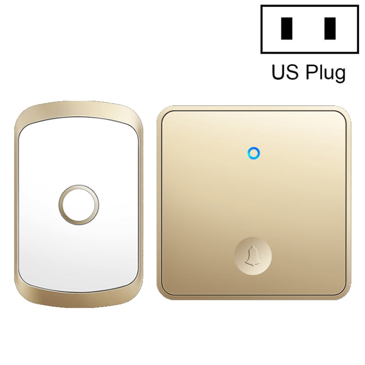 CACAZI FA50 1 For 1 Push-button Self-generating Wireless Doorbell, US Plug, EU Plug, UK Plug, AU Plug