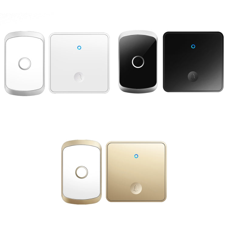 CACAZI FA50 1 For 1 Push-button Self-generating Wireless Doorbell, US Plug, EU Plug, UK Plug