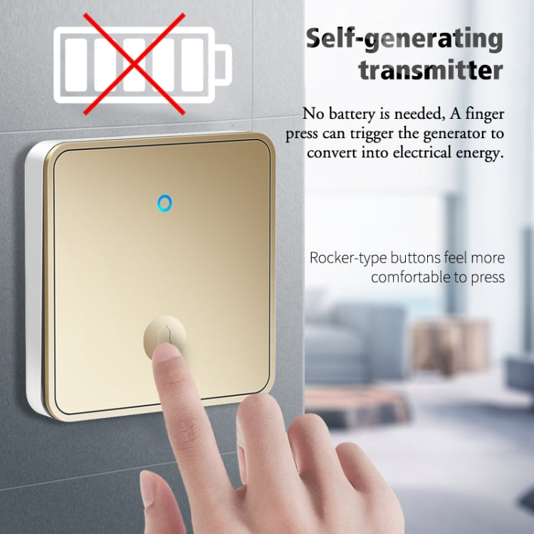 CACAZI FA50 1 For 1 Push-button Self-generating Wireless Doorbell, US Plug, EU Plug, UK Plug