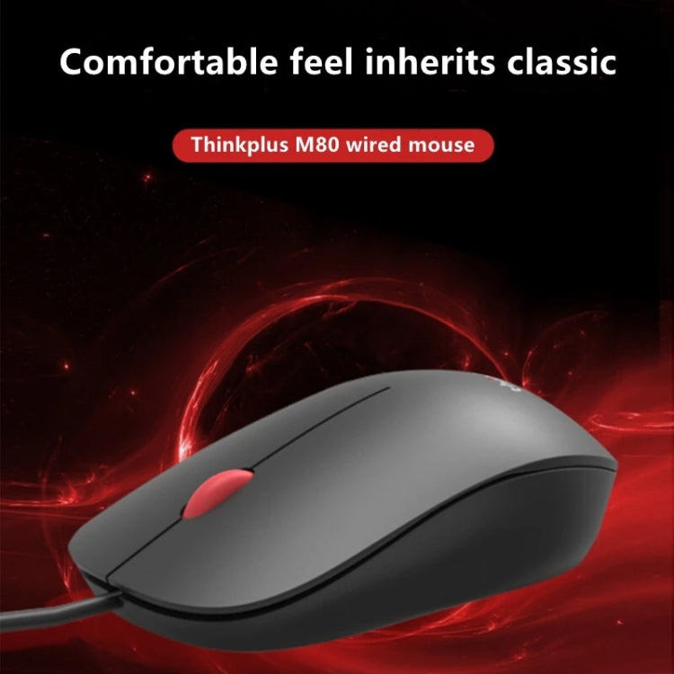 Lenovo Thinkplus M80 Office Lightweight Ergonomic Laptop Mouse, Wired, Wireless