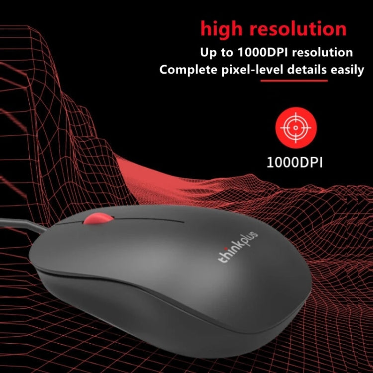 Lenovo Thinkplus M80 Office Lightweight Ergonomic Laptop Mouse, Wired, Wireless