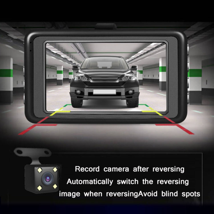 3.0 Inch HD 1080P Wide-Angle Driving Recorder With Reversing Image Specification：, Normal Definition Single Record（Black）