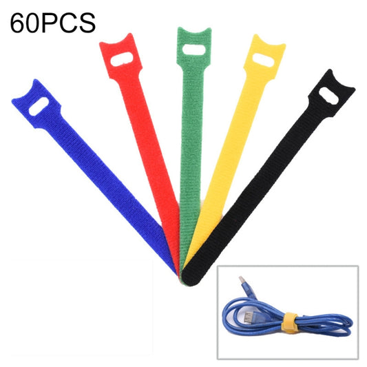 60 PCS T-Shaped Cable Organizer Belt Nylon Winder Buckle, Length:, 15cm, 20cm, 30cm