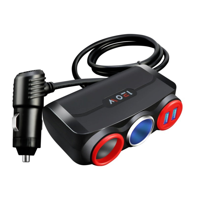 Car Cigarette Lighter Multi-Function Mobile Phone Charging USB Car Charge 12/24V Adapter Plug, Black Red, Black Blue, White Red, White Blue