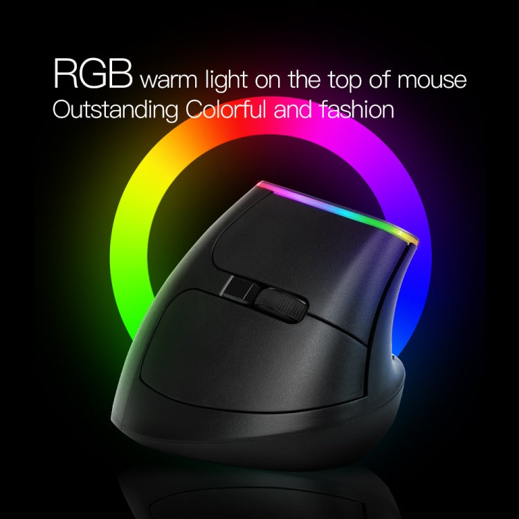 DELUX M618C 6 Keys 1600 DPI RGB Vertical Wireless Bluetooth Dual Mode Mouse, M618C(White), M618C(Black)