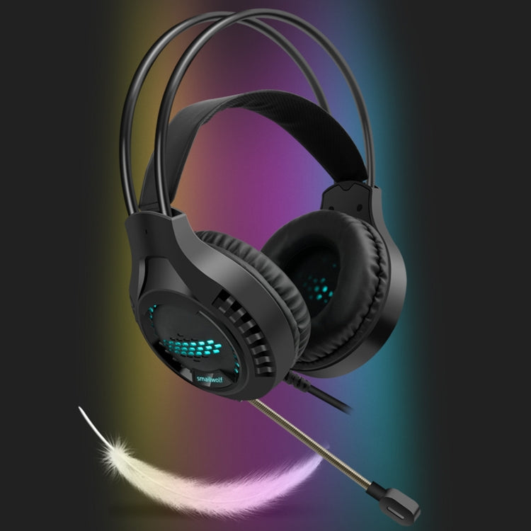 Smailwolf AK3 Headset Game Headphones Wired Luminous Desktop Computer Headset, Style:, 3.5mm Double Plug Black, USB Single-plug Black