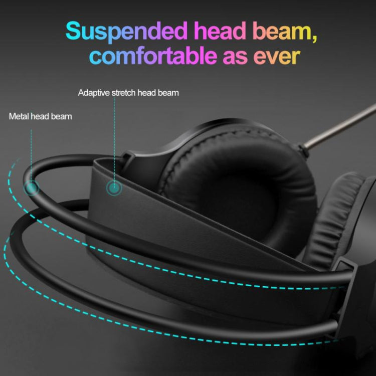 Smailwolf AK3 Headset Game Headphones Wired Luminous Desktop Computer Headset, Style:, 3.5mm Double Plug Black, USB Single-plug Black