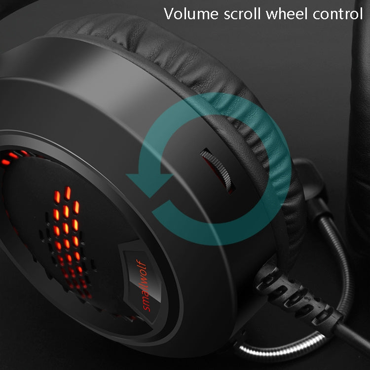 Smailwolf AK3 Headset Game Headphones Wired Luminous Desktop Computer Headset, Style:, 3.5mm Double Plug Black, USB Single-plug Black