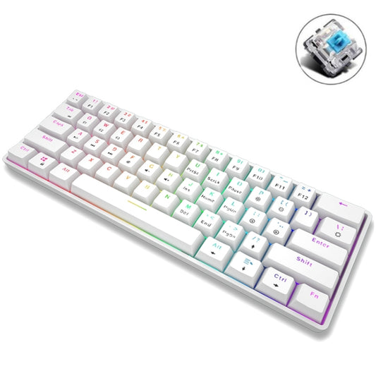 LEAVEN K28 61 Keys Gaming Office Computer RGB Wireless Bluetooth + Wired Dual Mode Mechanical Keyboard, Cabel Length:1.5m, Green Axis (White), Green Axis (Blue), Green Axis (Pink), Red Axis (White), Red Axis (Blue), Red Axis (Pink), Tea Axis (White)���...