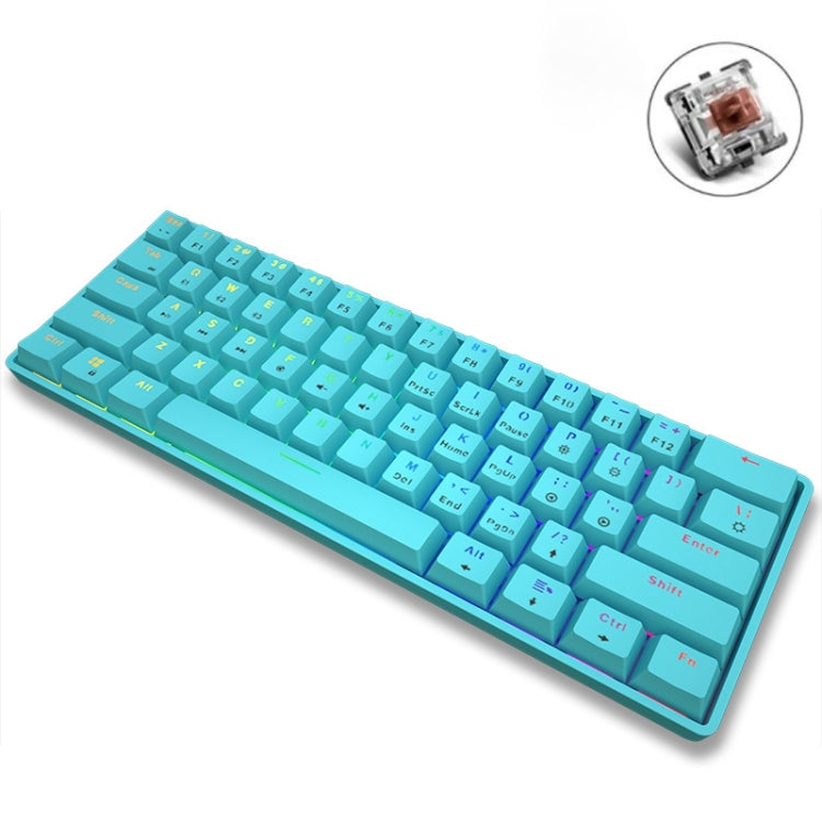 LEAVEN K28 61 Keys Gaming Office Computer RGB Wireless Bluetooth + Wired Dual Mode Mechanical Keyboard, Cabel Length:1.5m, Green Axis (Black), Green Axis (White), Green Axis (Blue), Green Axis (Pink), Red Axis (Black), Red Axis (White), Red Axis (Blue)