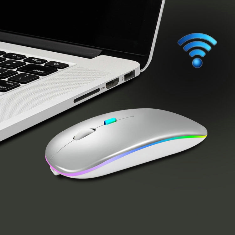 Y20 4 Keys Colorful Glow Charging Mute Mouse Notebook Game Wireless Mouse, 2.4G Version (Black), 2.4G Version (Blue), 2.4G Version (Green), 2.4G Version (Silver), 2.4G Version (White), 2.4G Version (Pink), 2.4G Version (Gold), Bluetooth Version (Black)