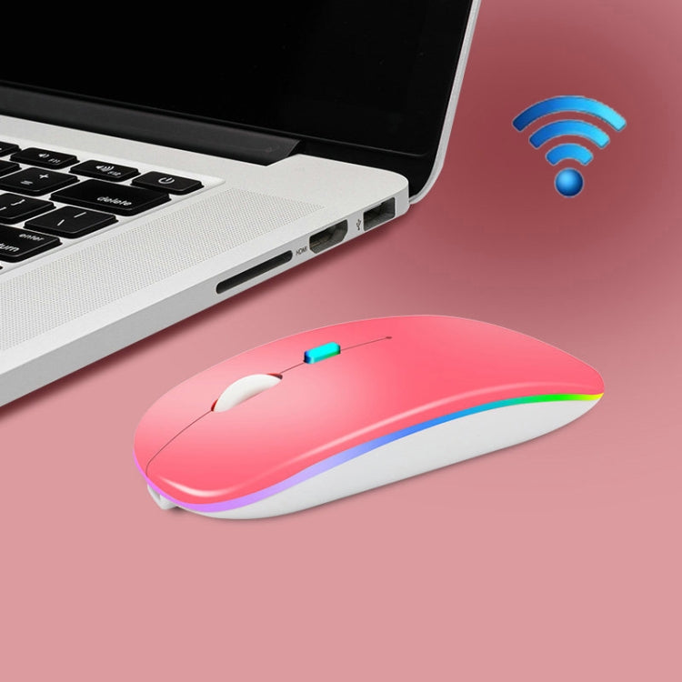 Y20 4 Keys Colorful Glow Charging Mute Mouse Notebook Game Wireless Mouse, 2.4G Version (Black), 2.4G Version (Blue), 2.4G Version (Green), 2.4G Version (Silver), 2.4G Version (White), 2.4G Version (Pink), 2.4G Version (Gold), Bluetooth Version (Black)