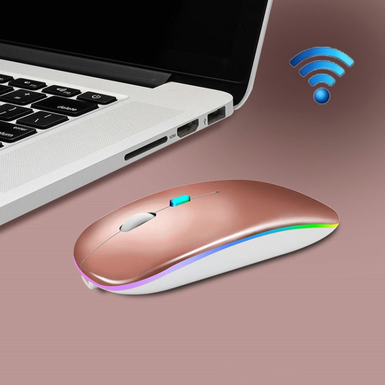 Y20 4 Keys Colorful Glow Charging Mute Mouse Notebook Game Wireless Mouse, 2.4G Version (Black), 2.4G Version (Blue), 2.4G Version (Green), 2.4G Version (Silver), 2.4G Version (White), 2.4G Version (Pink), 2.4G Version (Gold), Bluetooth Version (Black)