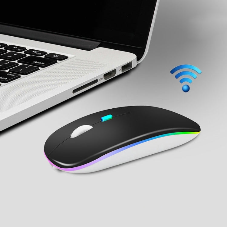 Y20 4 Keys Colorful Glow Charging Mute Mouse Notebook Game Wireless Mouse, 2.4G Version (Black), 2.4G Version (Blue), 2.4G Version (Green), 2.4G Version (Silver), 2.4G Version (White), 2.4G Version (Pink), 2.4G Version (Gold), Bluetooth Version (Black)