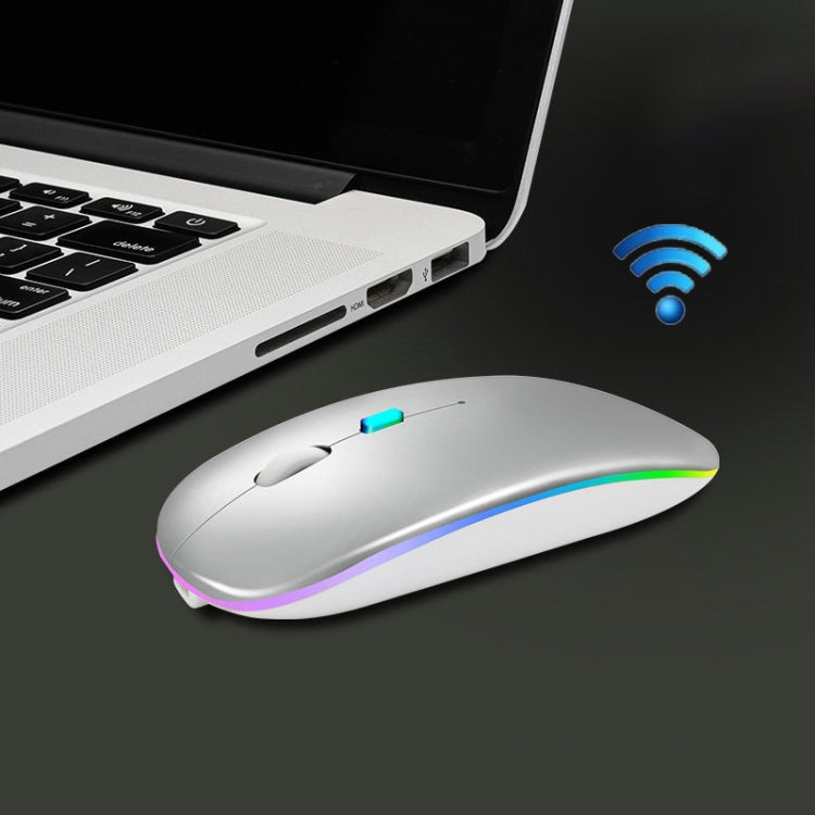 Y20 4 Keys Colorful Glow Charging Mute Mouse Notebook Game Wireless Mouse, 2.4G Version (Black), 2.4G Version (Blue), 2.4G Version (Green), 2.4G Version (Silver), 2.4G Version (White), 2.4G Version (Pink), 2.4G Version (Gold), Bluetooth Version (Black)