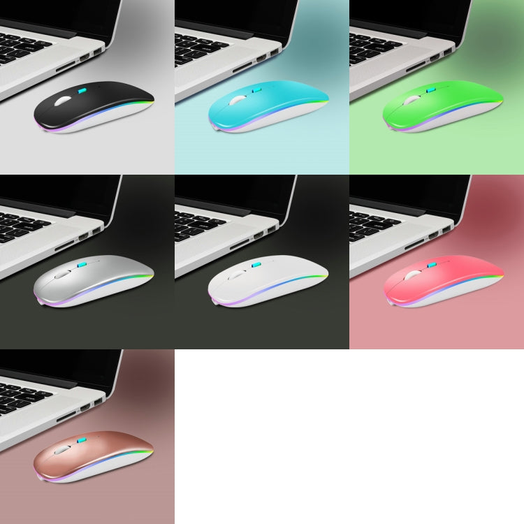 Y20 4 Keys Colorful Glow Charging Mute Mouse Notebook Game Wireless Mouse, 2.4G + Bluetooth (Silver)