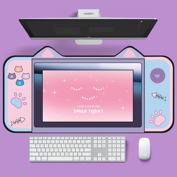 Cute Cat Ear Computer Keyboard Desk Pad Mouse Pad, 400 x 800 x 3mm, 400 x 800 x 2mm