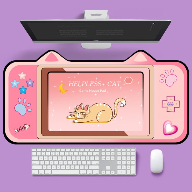 Cute Cat Ear Computer Keyboard Desk Pad Mouse Pad, 400 x 800 x 3mm, 400 x 800 x 2mm