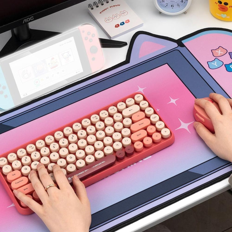 Cute Cat Ear Computer Keyboard Desk Pad Mouse Pad, 400 x 800 x 3mm, 400 x 800 x 2mm