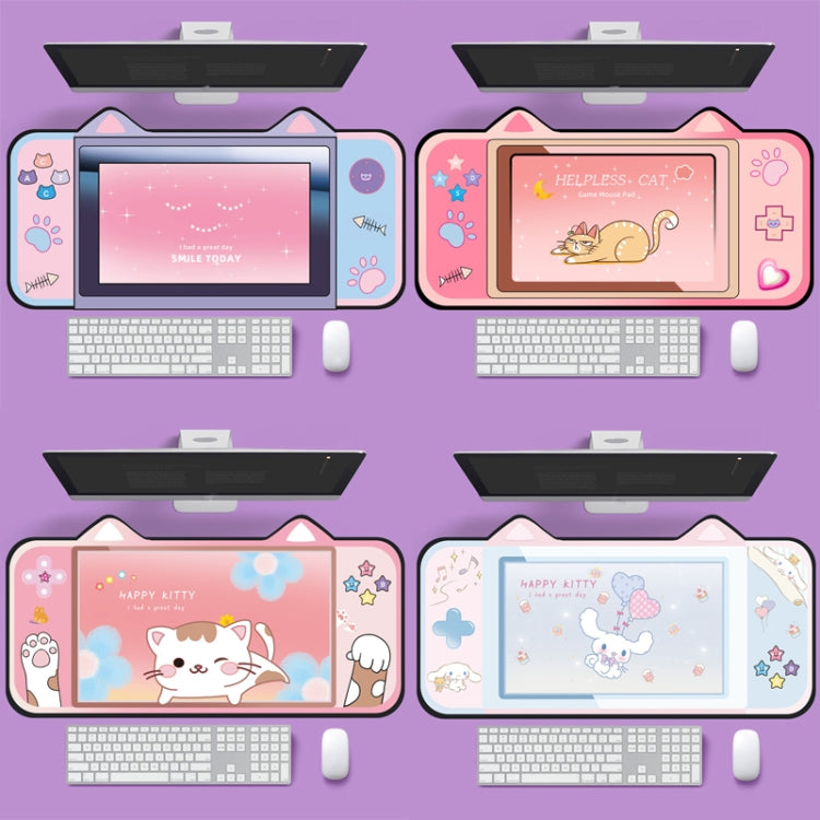 Cute Cat Ear Computer Keyboard Desk Pad Mouse Pad, 400 x 800 x 3mm, 400 x 800 x 2mm