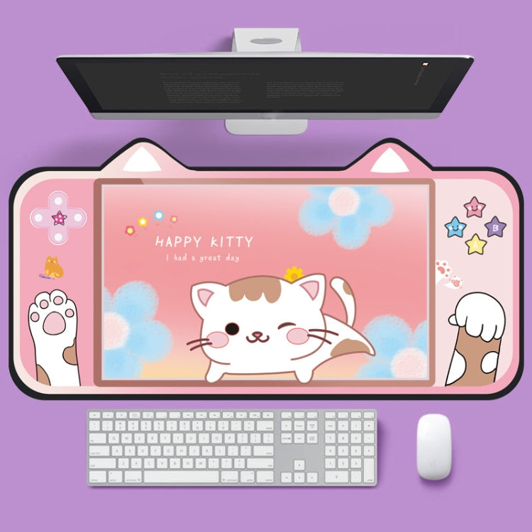 Cute Cat Ear Computer Keyboard Desk Pad Mouse Pad, 400 x 800 x 3mm, 400 x 800 x 2mm