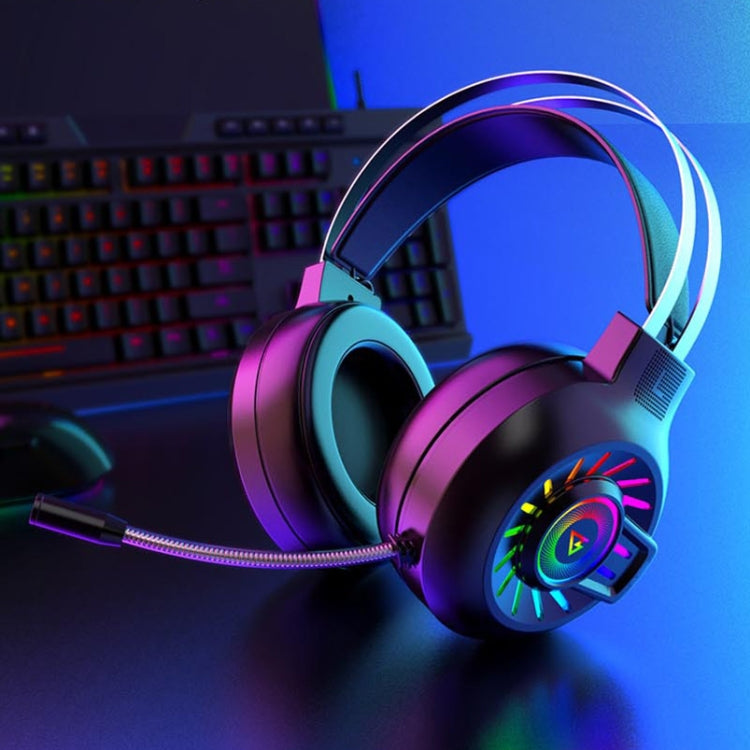 FOREV G97 RGB Luminous Wired Game Headset with Mic, Spec:, Standard (Black), 7.1 Channel (Black)