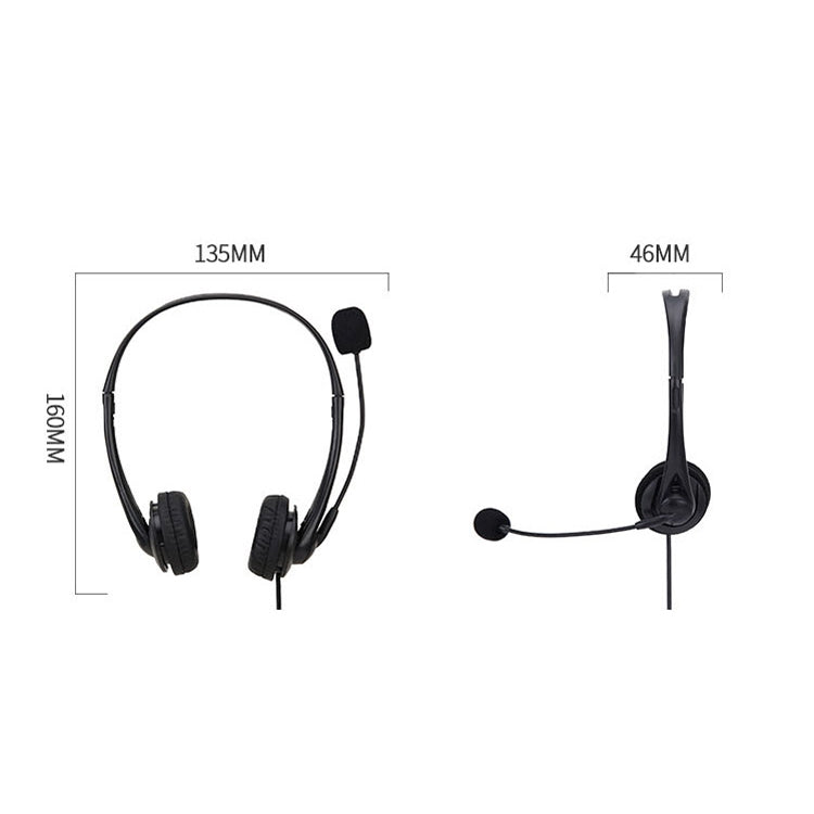 SOYTO SY490 Teaching Office Network Class Student Education Computer Headset, Style:, Double Ear Black 3.5mm, Double Ear Black USB, Double Ear Black Separation USB