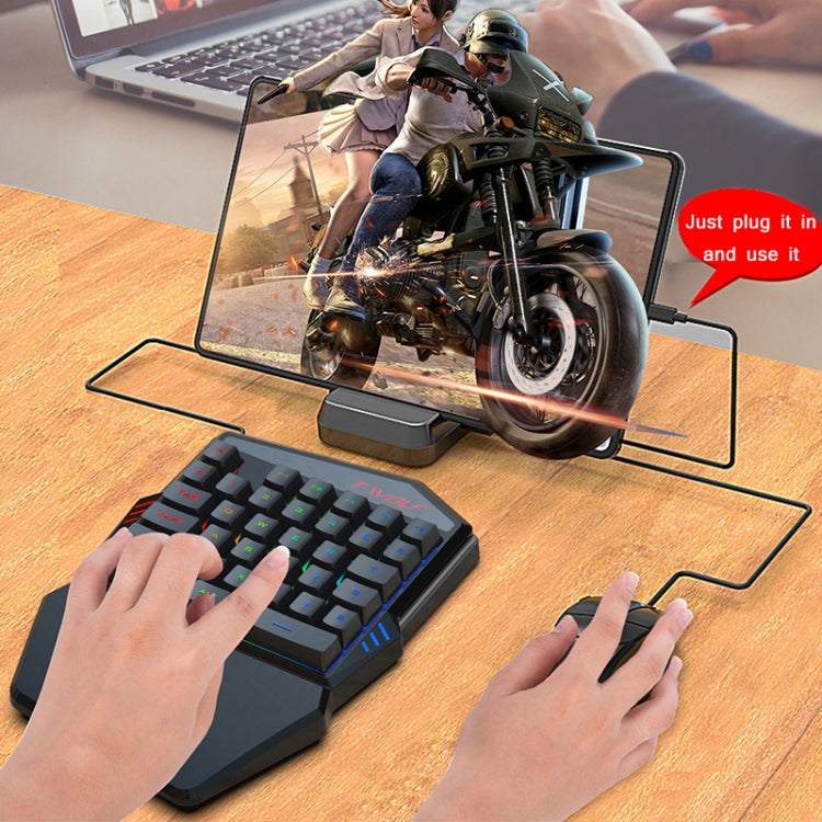 T-WOLF Mobile Gaming One-Handed Keyboard，Specification：, T19 Keyboard, TF-900 Set, Keyboard + Mouse + Throne