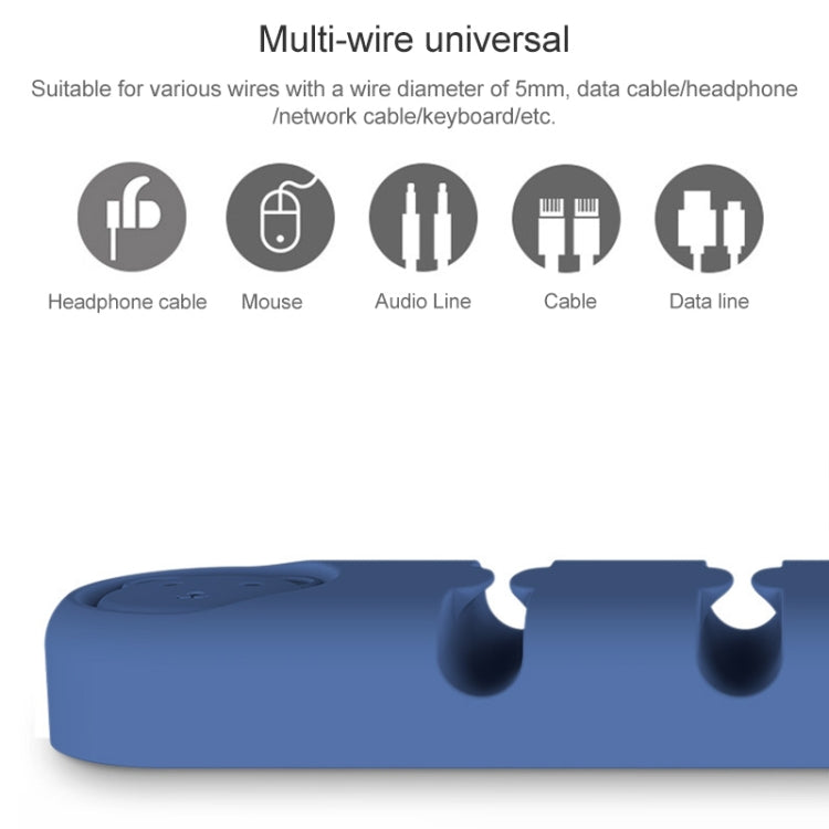 6 Holes Bear Silicone Desktop Data Cable Organizing And Fixing Device, 6 Holes