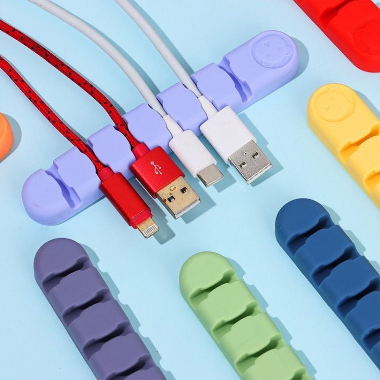 6 Holes Bear Silicone Desktop Data Cable Organizing And Fixing Device, 6 Holes