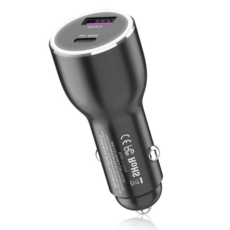 QL845C PD 45W USB-C / Type-C + QC 3.0 USB Car Charger, QL845C