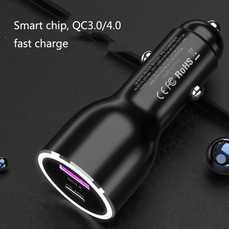 QL845C PD 45W USB-C / Type-C + QC 3.0 USB Car Charger, QL845C