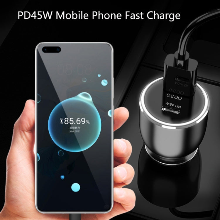 QL845C PD 45W USB-C / Type-C + QC 3.0 USB Car Charger, QL845C