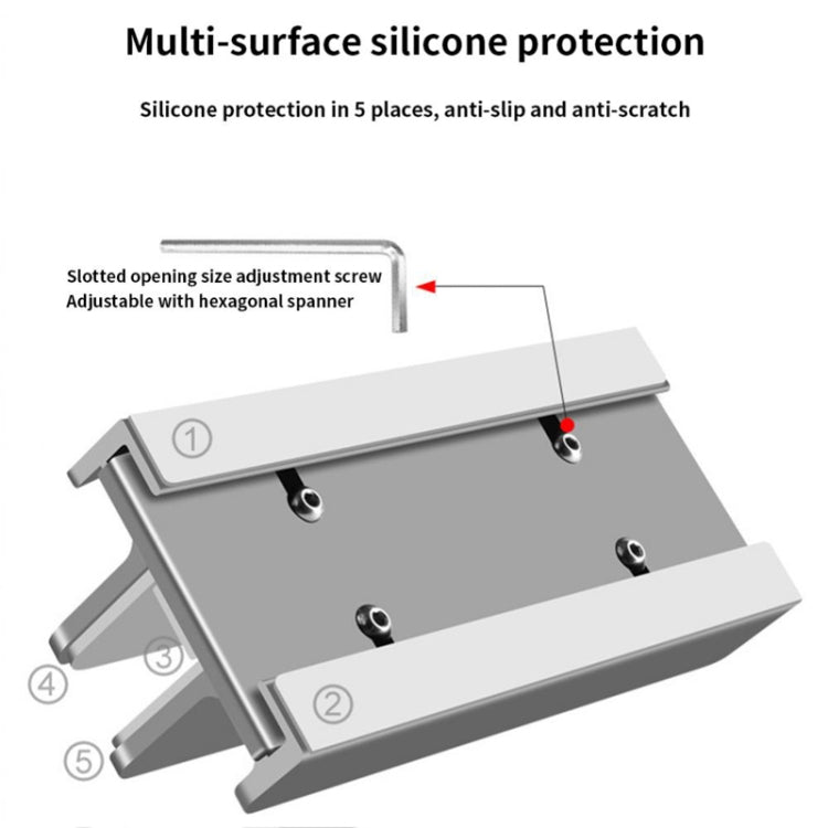 Aluminum Alloy Laptop Tablet Phone Storage Stand, L400 Single Slot (Silver), L400 Single Slot (Gray), L401 Double Slot (Silver), L401 Double Slot (Gray), L402 Three Slots (Silver), L402 Three Slots (Gray)