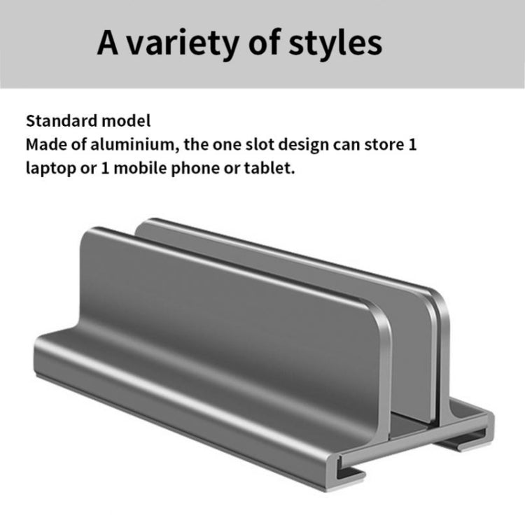 Aluminum Alloy Laptop Tablet Phone Storage Stand, L400 Single Slot (Silver), L400 Single Slot (Gray), L401 Double Slot (Silver), L401 Double Slot (Gray), L402 Three Slots (Silver), L402 Three Slots (Gray)