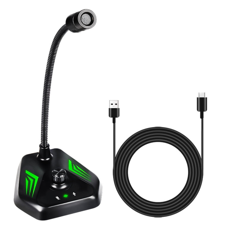 MI520 Desktop Computer Gooseneck Condenser Microphone, 6.35mm Interface, USB Version without RGB Breathing Lamp, USB Version with RGB Breathing Lamp