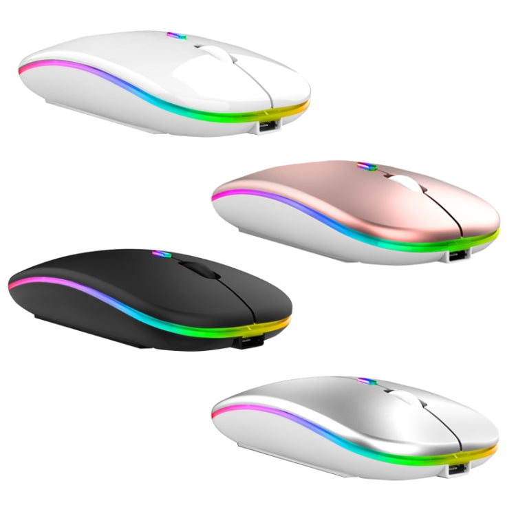 C7002 2400DPI 4 Keys Colorful Luminous Wireless Mouse, 2.4G White, 2.4G Rose Gold, 2.4G Black, 2.4G Silver Gray, Dual-modes White, Dual-modes Black, Dual-modes Silver, Dual-modes Gold