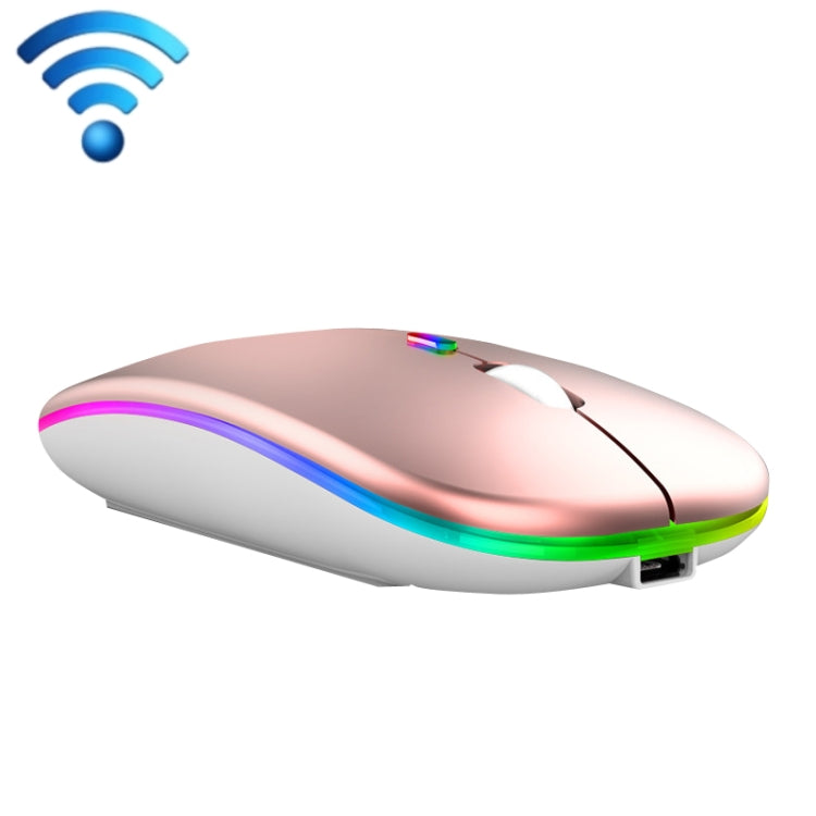 C7002 2400DPI 4 Keys Colorful Luminous Wireless Mouse, 2.4G White, 2.4G Rose Gold, 2.4G Black, 2.4G Silver Gray, Dual-modes White, Dual-modes Black, Dual-modes Silver, Dual-modes Gold