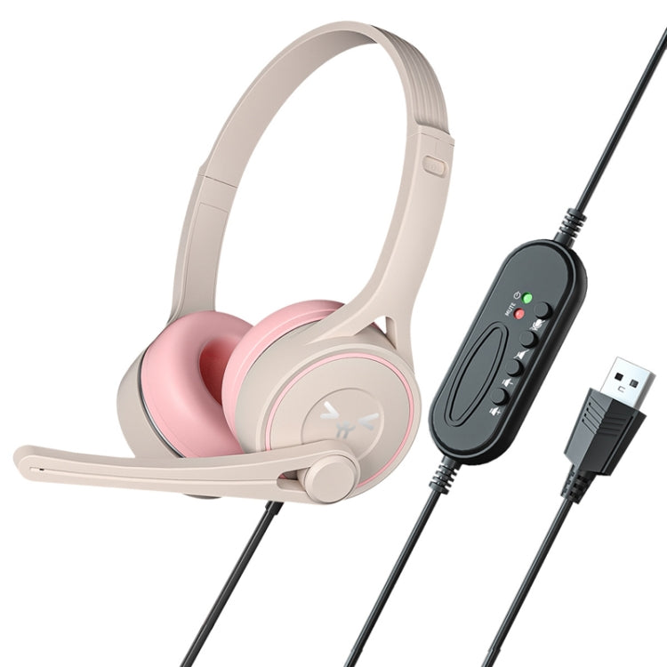 Soyto SY-G30 Online Class Computer Headset, Plug:, 3.5mm (Gray Pink), USB (Gray Pink), 3.5mm (Blue Orange), USB  (Blue Orange), 3.5mm (Blue Green), USB (Blue Green), 3.5mm (Black), USB (Black)