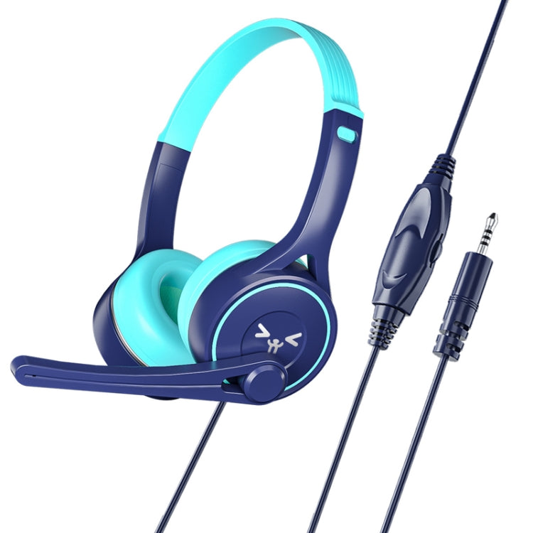 Soyto SY-G30 Online Class Computer Headset, Plug:, 3.5mm (Gray Pink), USB (Gray Pink), 3.5mm (Blue Orange), USB  (Blue Orange), 3.5mm (Blue Green), USB (Blue Green), 3.5mm (Black), USB (Black)