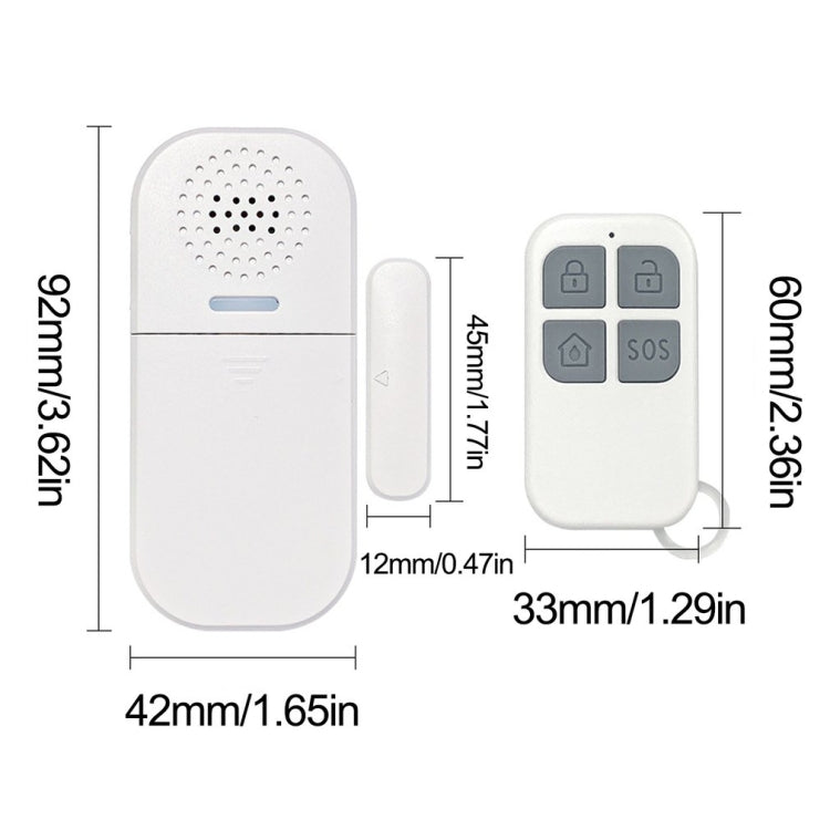 MC-05 130dB Remote Door Magnetic Alarm With Light Reminder