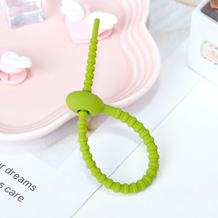 20 PCS Silicone Data Cable Storage Strap Cable Organizer, 21cm Pink, 21cm Brown, 21cm Grey, 21cm Yellow, 21cm Red, 21cm Green, 21cm Blue, 21cm Orange