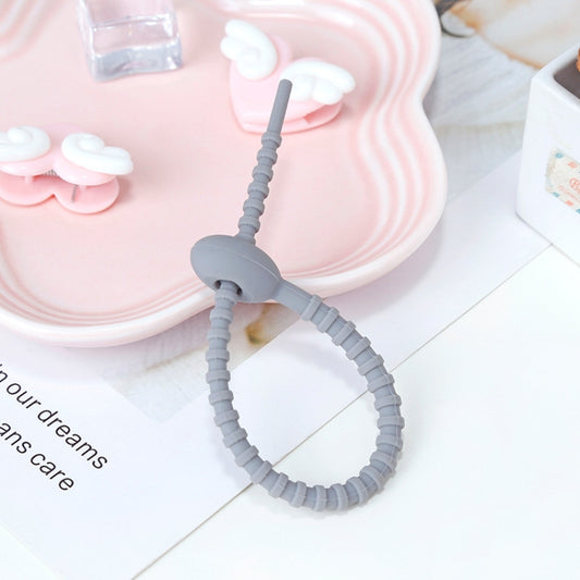 20 PCS Silicone Data Cable Storage Strap Cable Organizer, 21cm Grey, 21cm Yellow, 21cm Red, 21cm Green, 21cm Blue, 21cm Orange, 21cm Pink, 21cm Brown