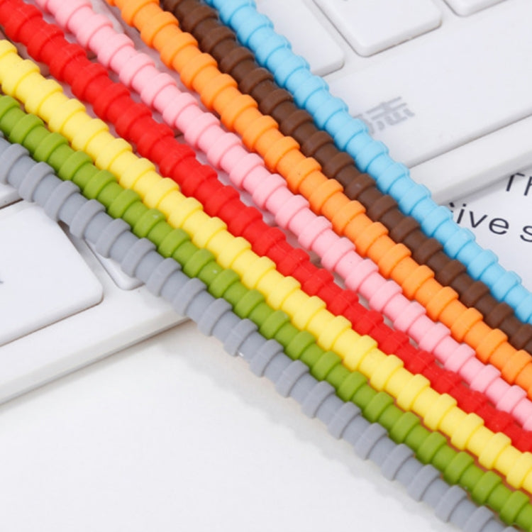 20 PCS Silicone Data Cable Storage Strap Cable Organizer, 21cm Pink, 21cm Brown, 21cm Grey, 21cm Yellow, 21cm Red, 21cm Green, 21cm Blue, 21cm Orange