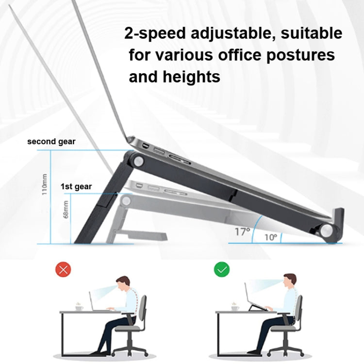 X1 Plastic Silicone Non-Slip Foldable Laptop Stand, X1 (Black), X1 (White)