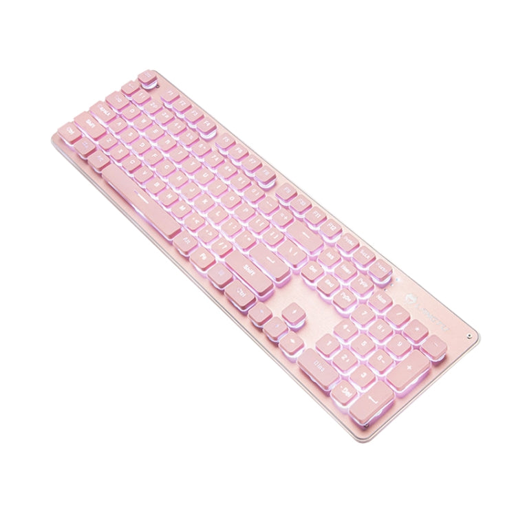 LANGTU L1 104 Keys USB Home Office Film Luminous Wired Keyboard, Cable Length:1.6m, L1 Orange Light Black, L1 Ice Blue Light Silver White, L1 White Light Black, L1 Ice Blue Light Black, L1 White Light Pink