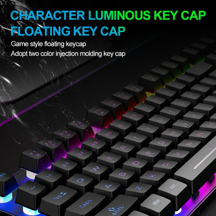 ZIYOU LANG T87 Gaming Luminous Wireless Keyboard and Mouse Set, T87 White, T87 Blue, T87 Black