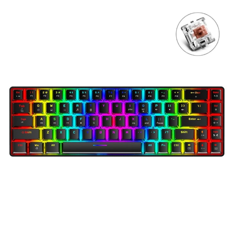 ZIYOU LANG T8 68 Keys RGB Luminous Gaming Mechanical Keyboard, Cable Length:1.6m, T8 Blue Green Shaft, T8 Pink Green Shaft, T8 Purple Green Shaft, T8 Black Green Shaft, T8 Black Tea Shaft, T8 White Green Shaft, T8 White Red Shaft