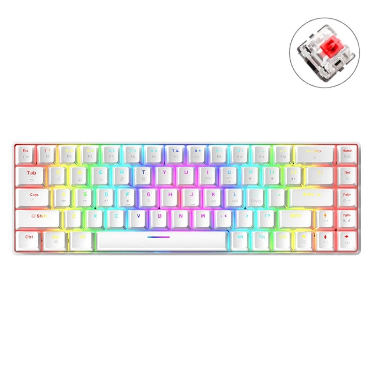 ZIYOU LANG T8 68 Keys RGB Luminous Gaming Mechanical Keyboard, Cable Length:1.6m, T8 Blue Green Shaft, T8 Pink Green Shaft, T8 Purple Green Shaft, T8 Black Green Shaft, T8 Black Tea Shaft, T8 White Green Shaft, T8 White Red Shaft